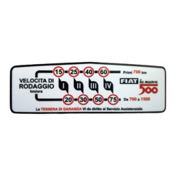 sticker "VELOCITA DI RODAGGIO"