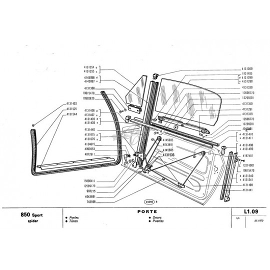 Spare parts catalog (copy) Fiat 850 Sport Spider