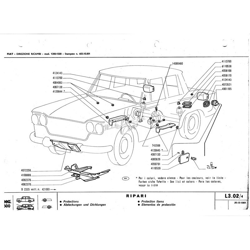 Fiat 1500 deals parts