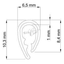 Okapová lišta pochromovaná (m)