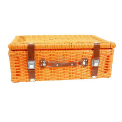 plastic suitcase, orange