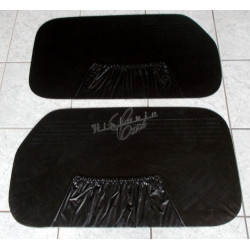 pair of black door panels...