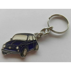 keyring Fiat 500, blue