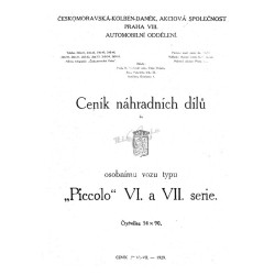 Ceník náhradních dílů Praga...