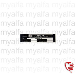 BODY VIN PLATE (BLANK) ALFA...