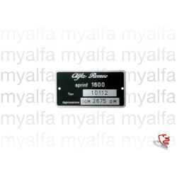 TYPE PLATE 101.12 ALFA...